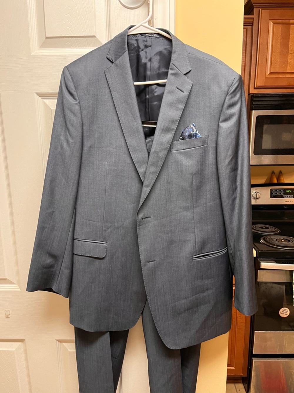 Z Zegna 2 Pc Suit Drk Gray 54R (IT)/44R(US) Drop 7 Wool Mohair AMF Stitching